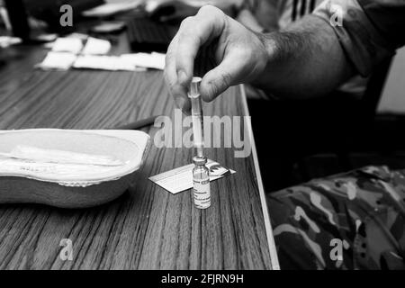 2e vaccination Covid-19 à Charton House, Londres Banque D'Images