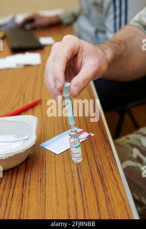 2e vaccination Covid-19 à Charton House, Londres Banque D'Images