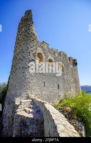 Le Château de Pfeffingen est un château situé dans la commune de Pfeffingen, dans le canton de Bâle-Terre, en Suisse. Site du patrimoine suisse du significan national Banque D'Images