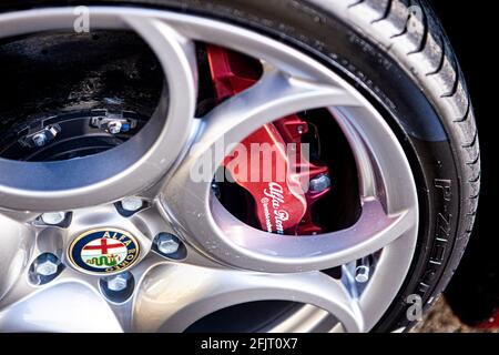 2013 roues Spider Alfa Romeo 8C Banque D'Images