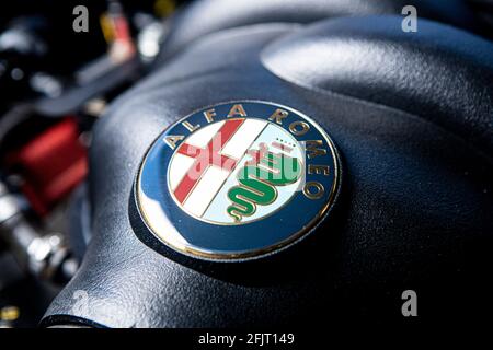 2013 badge Spider Alfa Romeo 8C sur le moteur Banque D'Images