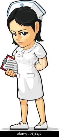 Infirmière autorisée médecin préposé aux soins médicaux dessin de dessin de dessin de dessin de l'hôpital Illustration de Vecteur