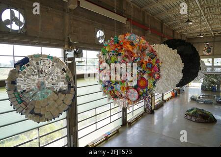 Israël, de l'Are, le musée du recyclage, le dépôt de déchets de l'Are situé au sud-est de tel Aviv, Israël. Banque D'Images