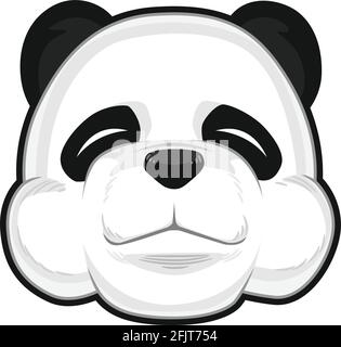 Dessin d'illustrations vectorielles de dessin animé de dessin animé de dessin animé de tête de Panda géant Illustration de Vecteur