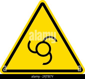 Panneau d'avertissement de démarrage automatique. Arrière-plan triangle jaune. Signes et symboles de sécurité. Illustration de Vecteur