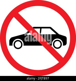 Aucun panneau de voiture. Parking non autorisé. Étiquettes de sécurité routière. Illustration de Vecteur