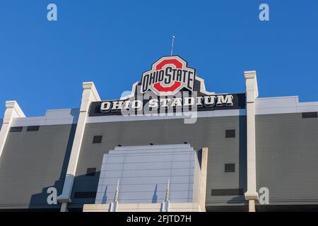 COLUMBUS, OH, États-Unis - 7 NOVEMBRE : Ohio Stadium (« The Shoe ») le 7 novembre 2020 à l'université d'État de l'Ohio à Columbus, Ohio. Banque D'Images