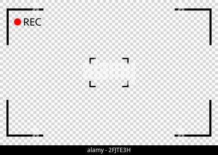 Viseur de l'appareil photo enregistrement du vecteur d'arrière-plan. Écran vidéo sur fond transparent. Arrière-plan du viseur Illustration de Vecteur