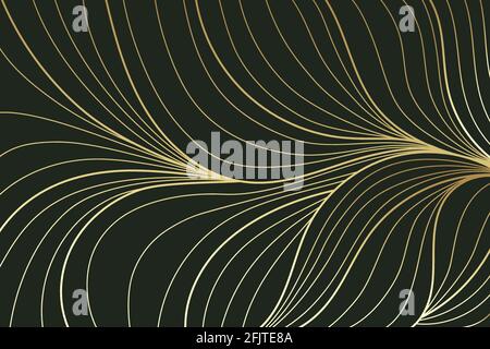 Papier peint doré émeraude. Arrière-plan abstrait. Texture or avec motif vert. Illustration vectorielle. Illustration de Vecteur