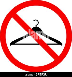 Pas de porte-cintres ou pas d'icône de vestiaire. Symbole et mises en garde. Illustration de Vecteur