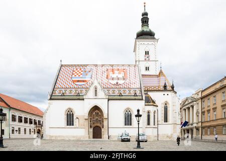 Église Saint-Marc (Crkva sv. Marka), Zagreb, Croatie Banque D'Images