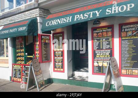 Extérieur magasin de pâtures cornish, St. Ives, Cornwall, Royaume-Uni - John Gollop Banque D'Images