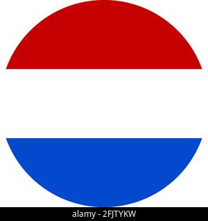 Motif drapeau rond des pays-Bas. Signes et symboles de voyage. Illustration de Vecteur