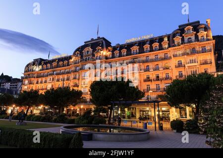 Suisse, Canton de Vaud, Montreux, Lac Léman, Hôtel Fairmont le Montreux Palace Banque D'Images