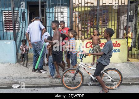 République Dominicaine, Sainto-Domingo, quartier populaire de Gualey Banque D'Images