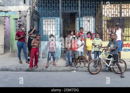 République Dominicaine, Sainto-Domingo, quartier populaire de Gualey Banque D'Images