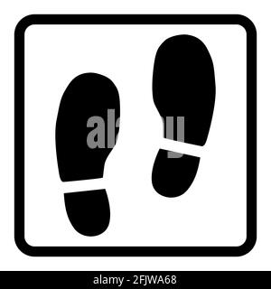 Aucun signe de chaussures isolé sur fond blanc. Symbole de vecteur d'avertissement. Illustration graphique . Illustration de Vecteur