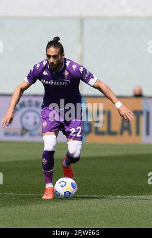 Florence, Italie. 25 avril 2021. Martin Caceres de l'ACF Fiorentina pendant la série UN match entre l'ACF Fiorentina et le FC Juventus au Stadio Artemio Franchi, Florence, Italie, le 25 avril 2021. (Photo de Roberto Ramaccia/INA photo Agency) crédit: SIPA USA/Alay Live News Banque D'Images