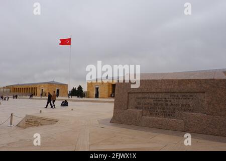 Tombe d'Ismet Inonu que sa lettre à Ataturk écrit sur elle située à Anıtkabir (Mausolée d'Atatürk) - Ankara Banque D'Images