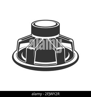 Icône de haut-parleur audio. Haut-parleur d'extrêmes graves pour voiture. Illustration de Vecteur