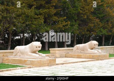 Route des Lions à Anıtkabir (Mausolée d'Atatürk)-Ankara Banque D'Images