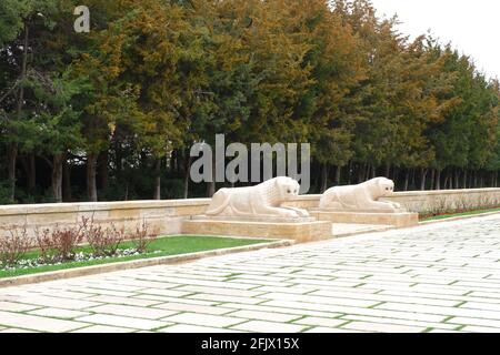 Route des Lions à Anıtkabir (Mausolée d'Atatürk)-Ankara Banque D'Images