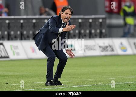 Rome, Italie. 26 avril 2021. Rome, Italie. 26 avril 2021. Simone Inzaghi entraîneur de SS Lazio au Latium vs Milan Serie A League Credit: Roberto Ramaccia/Alamy Live News Banque D'Images