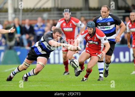 RUGBY GUINNESS PREMIER MINISTRE 13/9/2008. BAIN V GLOUCESTER. PETER SHORT ET PETER BUXTON. PHOTO DAVID ASHDOWN Banque D'Images