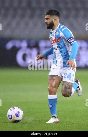 Turin, Italie, le 26 avril 2021. Lorenzo Insigne de SSC Napoli pendant la série UN match au Stadio Grande Torino, Turin. Le crédit photo devrait se lire: Jonathan Moscrop / Sportimage Banque D'Images