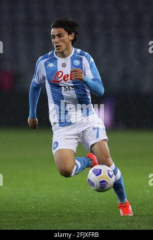 Turin, Italie, le 26 avril 2021. Eljif Elmas de SSC Napoli pendant la série UN match au Stadio Grande Torino, Turin. Le crédit photo devrait se lire: Jonathan Moscrop / Sportimage Banque D'Images