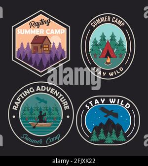 patchs de camp d'été Illustration de Vecteur