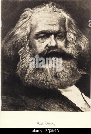 1880 CA., ALLEMAGNE : le philosophe allemand , économiste et politicien KARL MARX ( 1818 - 1883 ) , auteur de DAS KAPITAL ( il CAPITALE ) et le manifeste du Parti comuniste avec Engels ( 1848 ) - FILOSOFO - IDEOLOGO - IDÉOLOGUE - POLITHO - POLITICA - ECONOMIA - ECONOMISTA - COMUNISMO - SOCIALISMO - PCI - PSI - P.C.I. - P.S.I. - PARTITO SOCIALISTA - PARTITO COMUNISTA - SINISTRA - portrait - barbe - cheveux blancs - capelli bianchi - ancien homme âgé - uomo anziano vecchio - signature - firma - autografo - autographe --- Archivio GBB Banque D'Images