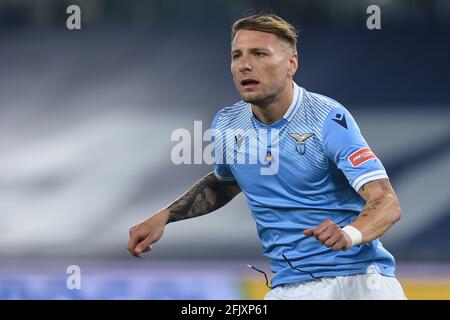 Rome, Latium. 26 avril 2021. Ciro immobile du Latium pendant la série italienne UN match de football SS Lazio / AC Milan dans le stade olympique de Rome, Italie, 26 avril 2021. Crédit : Agence photo indépendante/Alamy Live News Banque D'Images