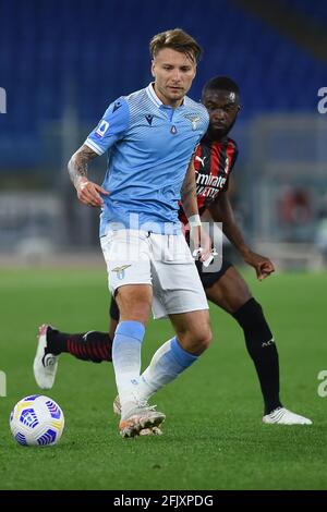 Rome, Latium. 26 avril 2021. Ciro immobile du Latium pendant la série italienne UN match de football SS Lazio / AC Milan dans le stade olympique de Rome, Italie, 26 avril 2021. Crédit : Agence photo indépendante/Alamy Live News Banque D'Images