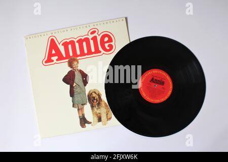 Annie Original Motion Picture Soundtrack album de musique sur disque vinyle LP. Film classique. Banque D'Images