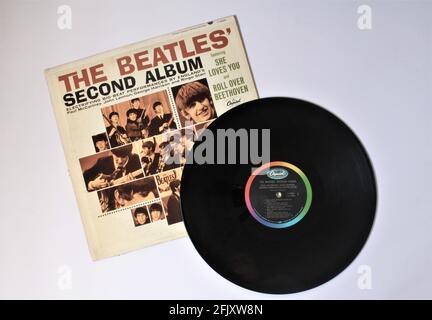 Second Album est un disque du groupe de rock anglais The Beatles. Cet album de musique se trouve sur un disque LP en vinyle. Musique pop psychédélique. Banque D'Images