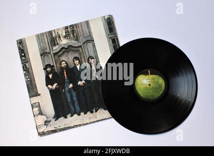 Le groupe de rock anglais The Beatles Music album on vinyle record LP disc. Intitulé: Hey Jude Banque D'Images