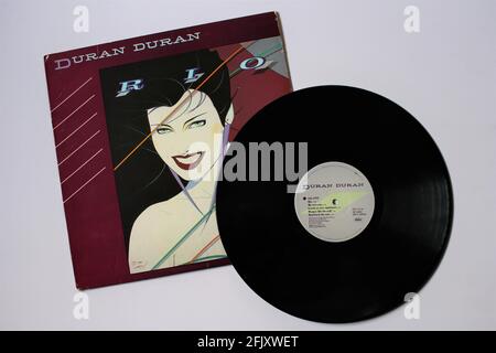 Groupe de rock anglais New wave, album de musique Duran Duran sur disque vinyle LP. Intitulé: Rio Banque D'Images