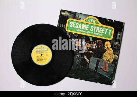 The Sesame Street Book Record: Original Cast de 1974. Album sur disque vinyle LP. Banque D'Images