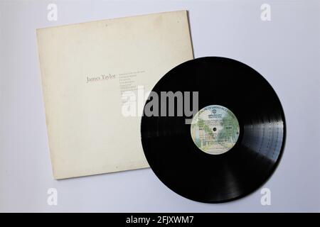Pop rock et soft rock artiste, James Taylor album de musique sur vinyle disque LP. Intitulé : meilleurs succès Banque D'Images