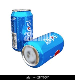 Pepsi CAN isolé sur fond blanc. Banque D'Images