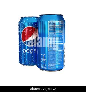 Pepsi CAN isolé sur fond blanc. Banque D'Images
