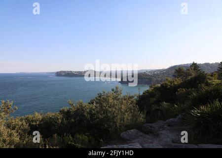 Vue vers le sud depuis North Bilgola Lookout, Sydney, Nouvelle-Galles du Sud, Australie Banque D'Images