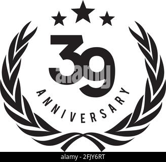 modèle vectoriel de conception de logo de 39e anniversaire Illustration de Vecteur