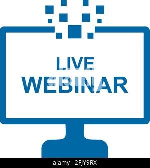 Modèle vectoriel de conception de logo de webinaire en direct Illustration de Vecteur