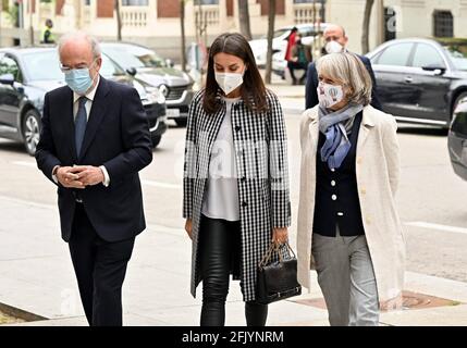 Madrid, Espagne. 27 avril 2021. La reine Letizia assiste à la réunion de travail de la Fundacion del Español Urgente 'FUNDEURAE' à Madrid, le mardi 27 avril 2021 crédit: CORDONE PRESS/Alay Live News Banque D'Images