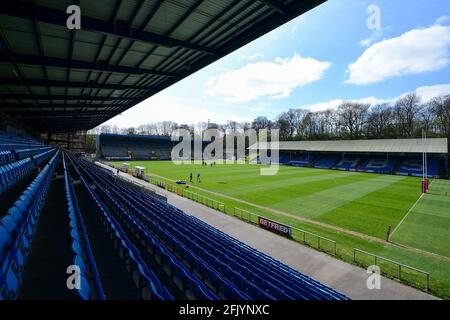 Halifax, Angleterre - 25 avril 2021 - vue générale, le stade Shay avant le championnat de rugby Betfred Halifax vs Toulouse Olympique XIII au stade Shay, Halifax, Royaume-Uni Banque D'Images