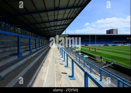 Halifax, Angleterre - 25 avril 2021 - vue générale, le stade Shay avant le championnat de rugby Betfred Halifax vs Toulouse Olympique XIII au stade Shay, Halifax, Royaume-Uni Banque D'Images