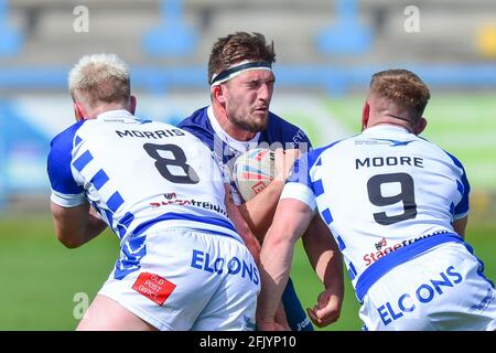 Halifax, Angleterre - le 25 avril 2021 - lors du championnat de rugby Betfred Halifax vs Toulouse Olympique XIII au stade Shay, Halifax, Royaume-Uni Banque D'Images