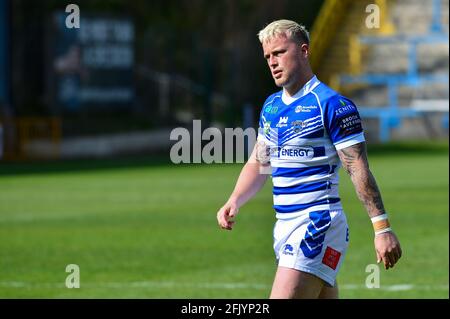 Halifax, Angleterre - le 25 avril 2021 - Connor Robinson de Halifax Panthers pendant le championnat de rugby Betfred Halifax vs Toulouse Olympique XIII au stade Shay, Halifax, Royaume-Uni Banque D'Images